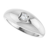 14K Gold Round Lab-Grown Diamond Solitaire Band - White Gold - view 5