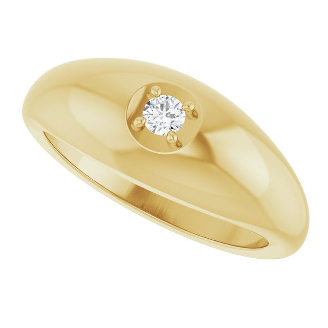 14K Gold Round Lab-Grown Diamond Solitaire Band - Yellow Gold - view 5
