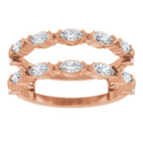 14K Gold Marquise Natural Diamond Accented Ring Guard - 1/2-1 CTW - Rose Gold - view 3