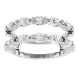 Platinum Marquise Natural Diamond Accented Ring Guard - 1/2-1 CTW - view 3