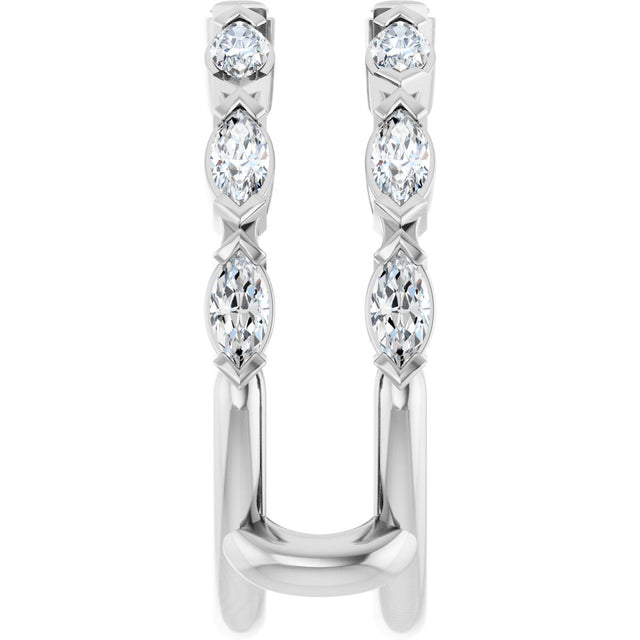 Platinum Marquise Lab-Grown Diamond Accented Ring Guard - 3/8-7/8 CTW - view 4