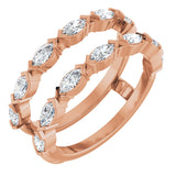 14K Gold Marquise Lab-Grown Diamond Accented Ring Guard - 3/8-7/8 CTW - Rose Gold