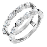 Platinum Marquise Lab-Grown Diamond Accented Ring Guard - 3/8-7/8 CTW