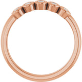 14K Gold Pear Lab-Grown Diamond Bezel-Set Five-Stone Anniversary Band - 3/8-1 CTW - Rose Gold - view 2