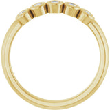 14K Gold Pear Natural Diamond Bezel-Set Five-Stone Anniversary Band - 3/8-1 CTW - Yellow Gold - view 2