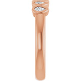 14K Gold Pear Lab-Grown Diamond Bezel-Set Five-Stone Anniversary Band - 3/8-1 CTW - Rose Gold - view 4