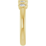 14K Gold Pear Natural Diamond Bezel-Set Five-Stone Anniversary Band - 3/8-1 CTW - Yellow Gold - view 4