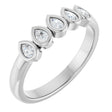 Platinum Pear Natural Diamond Bezel-Set Five-Stone Anniversary Band - 3/8-1 CTW
