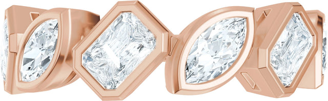 14K Gold Emerald Lab-Grown Diamond Bezel-Set Multi-Shape Anniversary Band - 1 3/4 CTW - Rose Gold - view 3