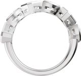 14K Gold Emerald Lab-Grown Diamond Bezel-Set Multi-Shape Anniversary Band - 1 3/4 CTW - White Gold - view 2
