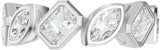 14K Gold Emerald Lab-Grown Diamond Bezel-Set Multi-Shape Anniversary Band - 1 3/4 CTW - White Gold - view 3