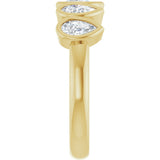 14K Gold Pear Lab-Grown Diamond Bezel-Set Five-Stone Anniversary Band - 3/8-1 CTW - Yellow Gold - view 4