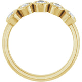 14K Gold Pear Lab-Grown Diamond Bezel-Set Five-Stone Anniversary Band - 3/8-1 CTW - Yellow Gold - view 2