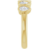 14K Gold Pear Lab-Grown Diamond Bezel-Set Five-Stone Anniversary Band - 3/8-1 CTW - Yellow Gold - view 4