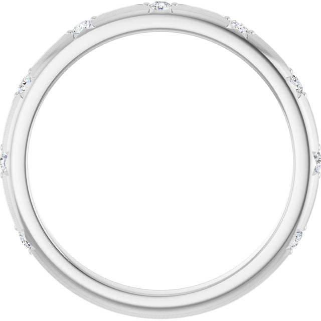 Platinum Round Lab-Grown Diamond Anniversary Band - 1/8-06 CTW - view 7