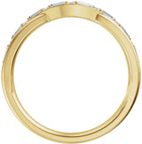 14K Gold Straight Baguette Lab-Grown Diamond Accented Contour Band - 1/2 CTW - Yellow Gold - view 2