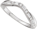 14K Gold Straight Baguette Lab-Grown Diamond Accented Contour Band - 1/2 CTW - White Gold - view 5