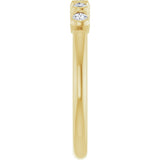 14K Gold Round Lab-Grown Diamond Half-Bezel Five-Stone Anniversary Band - 1/6-1/2 CTW - Yellow Gold - view 4