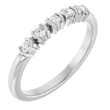 14K Gold Round Lab-Grown Diamond Half-Bezel Five-Stone Anniversary Band - 1/6-1/2 CTW - White Gold
