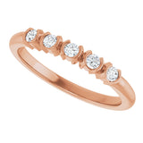 14K Gold Round Lab-Grown Diamond Half-Bezel Five-Stone Anniversary Band - 1/6-1/2 CTW - Rose Gold - view 5