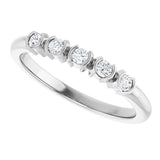 Platinum Round Lab-Grown Diamond Half-Bezel Five-Stone Anniversary Band - 1/6-1/2 CTW - view 5