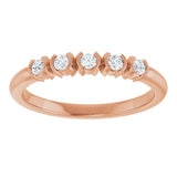 14K Gold Round Lab-Grown Diamond Half-Bezel Five-Stone Anniversary Band - 1/6-1/2 CTW - Rose Gold - view 3