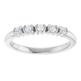 14K Gold Round Lab-Grown Diamond Half-Bezel Five-Stone Anniversary Band - 1/6-1/2 CTW - White Gold - view 3
