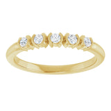 14K Gold Round Lab-Grown Diamond Half-Bezel Five-Stone Anniversary Band - 1/6-1/2 CTW - Yellow Gold - view 3
