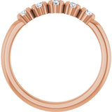 14K Gold Round Lab-Grown Diamond Half-Bezel Five-Stone Anniversary Band - 1/6-1/2 CTW - Rose Gold - view 2