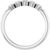 Platinum Round Lab-Grown Diamond Half-Bezel Five-Stone Anniversary Band - 1/6-1/2 CTW - view 2