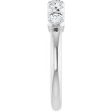 Platinum Round Lab-Grown Diamond Half-Bezel Five-Stone Anniversary Band - 1/6-1/2 CTW - view 4