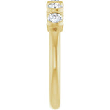 14K Gold Round Lab-Grown Diamond Half-Bezel Five-Stone Anniversary Band - 1/6-1/2 CTW - Yellow Gold - view 4