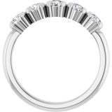 14K Gold Round Lab-Grown Diamond Half-Bezel Five-Stone Anniversary Band - 1/6-1/2 CTW - White Gold - view 2