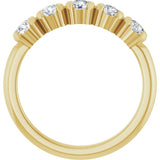 14K Gold Round Lab-Grown Diamond Half-Bezel Five-Stone Anniversary Band - 1/6-1/2 CTW - Yellow Gold - view 2