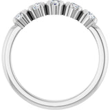 Platinum Round Lab-Grown Diamond Half-Bezel Five-Stone Anniversary Band - 1/6-1/2 CTW - view 2