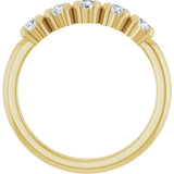 14K Gold Round Lab-Grown Diamond Half-Bezel Five-Stone Anniversary Band - 1/6-1/2 CTW - Yellow Gold - view 2