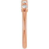 14K Gold Round Lab-Grown Diamond Half-Bezel Five-Stone Anniversary Band - 1/6-1/2 CTW - Rose Gold - view 4