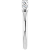 14K Gold Round Lab-Grown Diamond Half-Bezel Five-Stone Anniversary Band - 1/6-1/2 CTW - White Gold - view 4