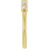 14K Gold Round Lab-Grown Diamond Half-Bezel Five-Stone Anniversary Band - 1/6-1/2 CTW - Yellow Gold - view 4