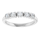 Platinum Round Lab-Grown Diamond Half-Bezel Five-Stone Anniversary Band - 1/6-1/2 CTW - view 3