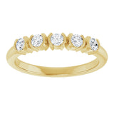 14K Gold Round Lab-Grown Diamond Half-Bezel Five-Stone Anniversary Band - 1/6-1/2 CTW - Yellow Gold - view 3