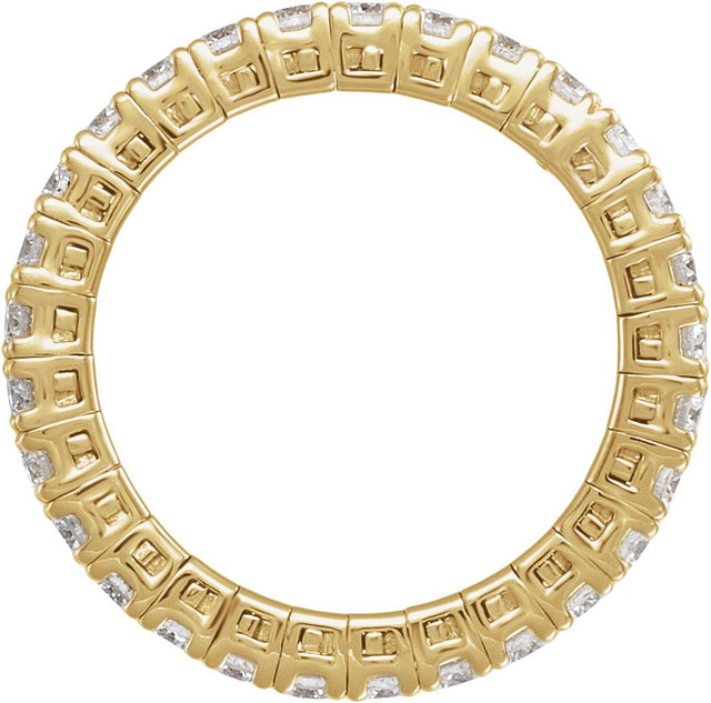 14K Gold Round Lab-Grown Diamond Flexible Eternity Band - 2.25mm Stones - Yellow Gold - view 2