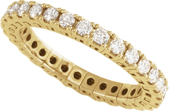 14K Gold Round Lab-Grown Diamond Flexible Eternity Band - 2.25mm Stones - Yellow Gold - view 4