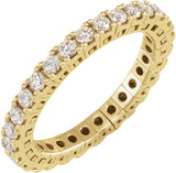 14K Gold Round Natural Diamond Flexible Eternity Band - 2.25mm Stones - Yellow Gold