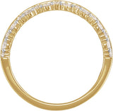 14K Gold Round Lab-Grown Diamond Single Sided Anniversary Band - 1.75mm Stones - Yellow Gold - view 2