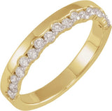 14K Gold Round Lab-Grown Diamond Single Sided Anniversary Band - 1.75mm Stones - Yellow Gold
