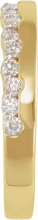 14K Gold Round Lab-Grown Diamond Single Sided Anniversary Band - 1.75mm Stones - Yellow Gold - view 3