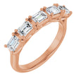 14K Gold Emerald Natural Diamond Five-Stone Anniversary Band - 1 1/4-1 3/4 CTW - Rose Gold