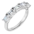 Platinum Emerald Natural Diamond Five-Stone Anniversary Band - 1 1/4-1 3/4 CTW
