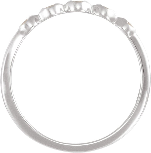 Platinum Round Lab-Grown Diamond Five-Stone Anniversary Band - 1.8mm Stones - view 6